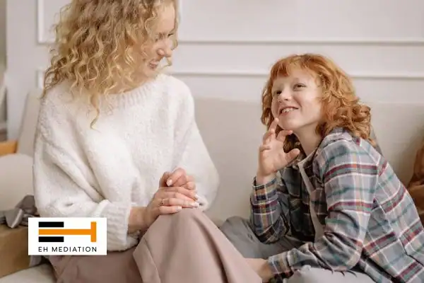 Happy mother and child after sorting child arrangements mediation Broadstairs